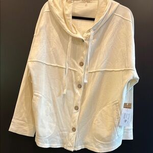 Escape by Habitat , Off-White Textured Hoodie NWT Large retail $115.00-$97.95